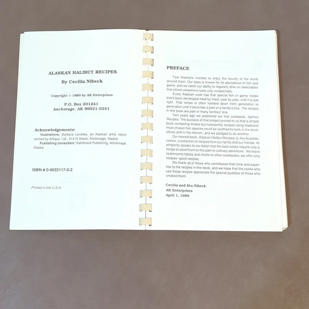 2 Halibut Cookbooks Spiral 1989 Alaskan Recipes 2000 Homer, Alaska Recipes